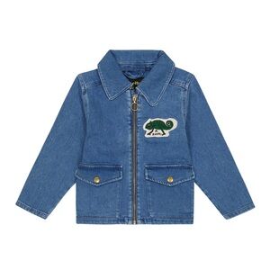 Mini Rodini Blue Jean Jacket with Chameleon Design